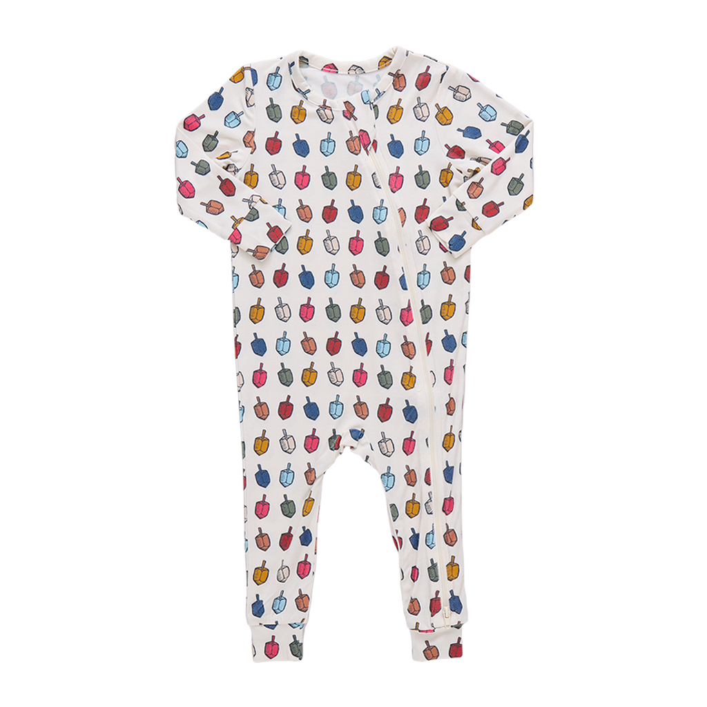 Pink Chicken Bamboo Romper in Multi Dreidels