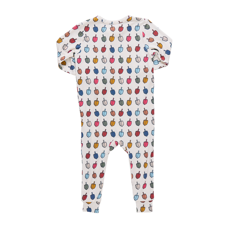 Pink Chicken Bamboo Romper in Multi Dreidels