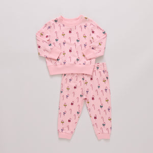 Pink Chicken Baby Jax Jogger Set in Mini Candy Cane