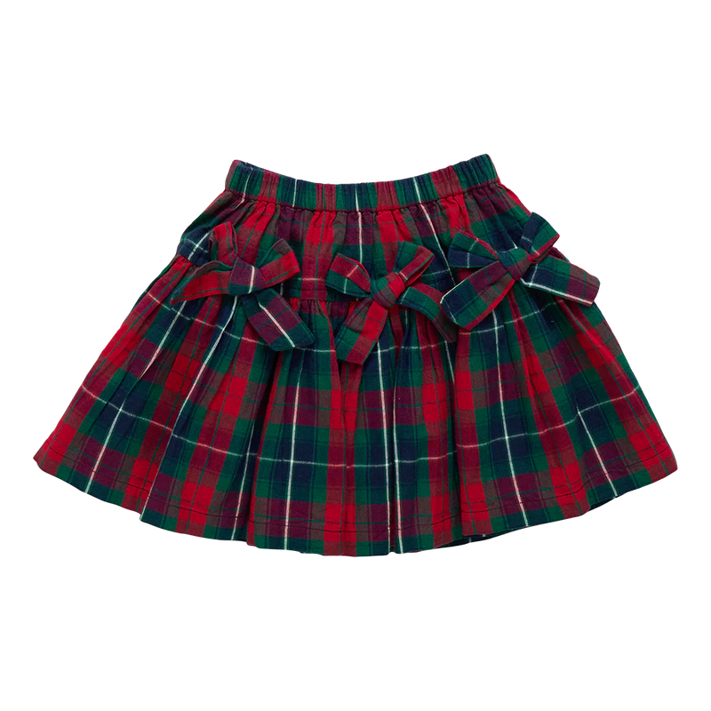 Pink Chicken Maribelle Bow Skirt in Red Tartan