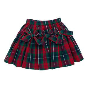 Pink Chicken Maribelle Bow Skirt in Red Tartan