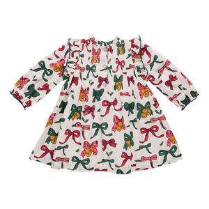 Pink Chicken Jaipur Dress in Christmas Bows and Bells
