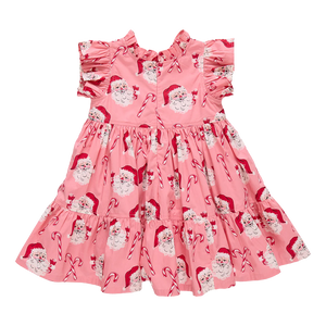 Pink Chicken Jennifer Dress in Pink Candy Cane Santa