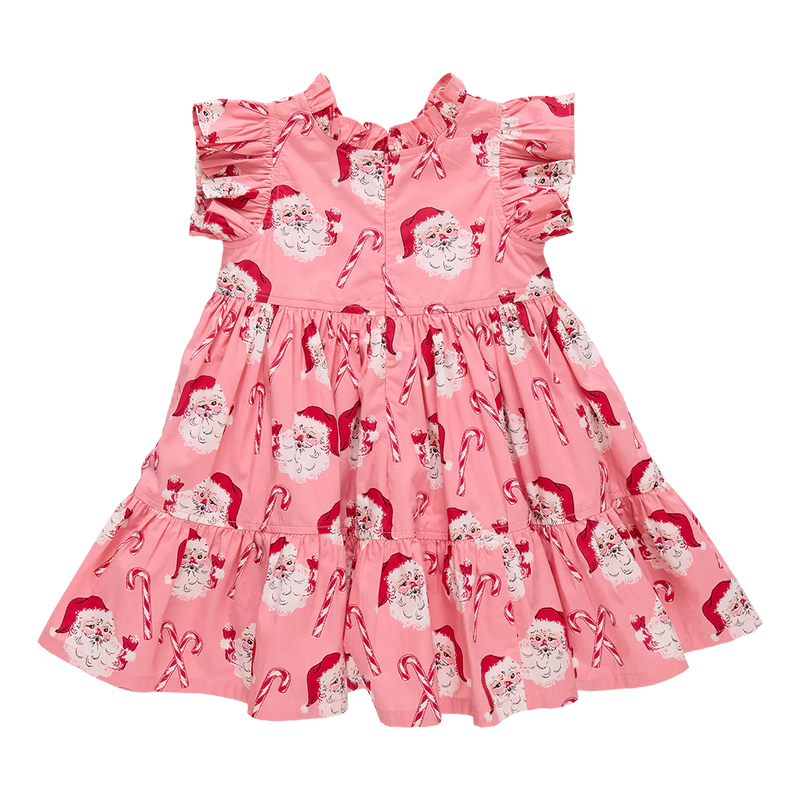 Pink Chicken Jennifer Dress in Pink Candy Cane Santa