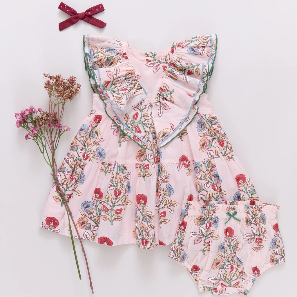Pink Chicken Baby Raphaela Dress Set in Multi Bouquet Floral