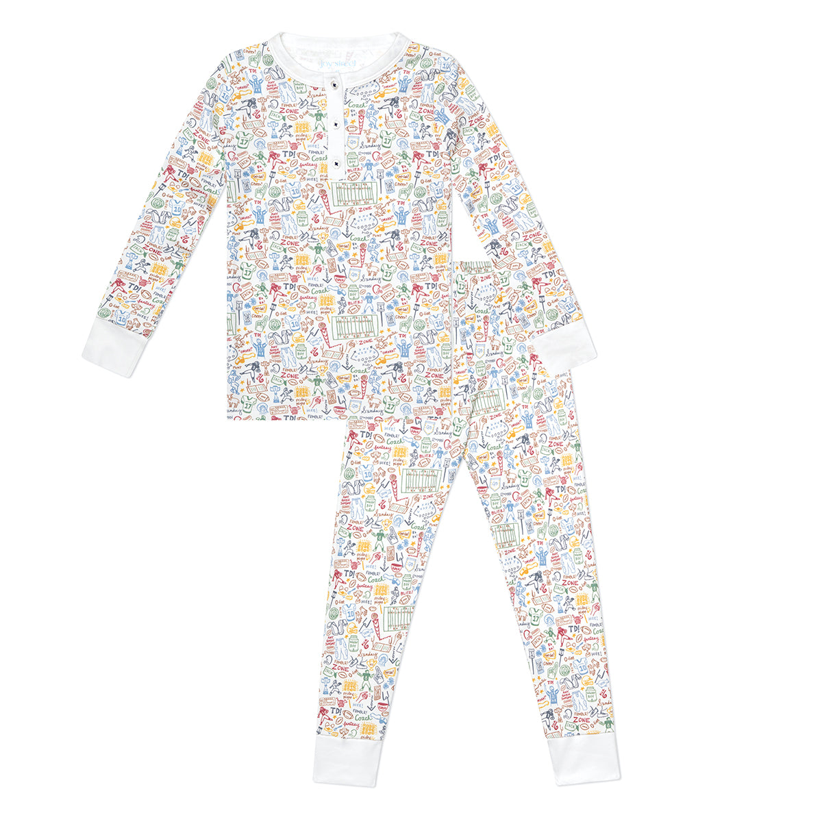 Joy Street Kids Henley Pajamas in Football