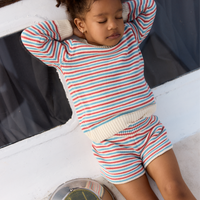 Minnow Sweater Knit Short in Marina Stripe