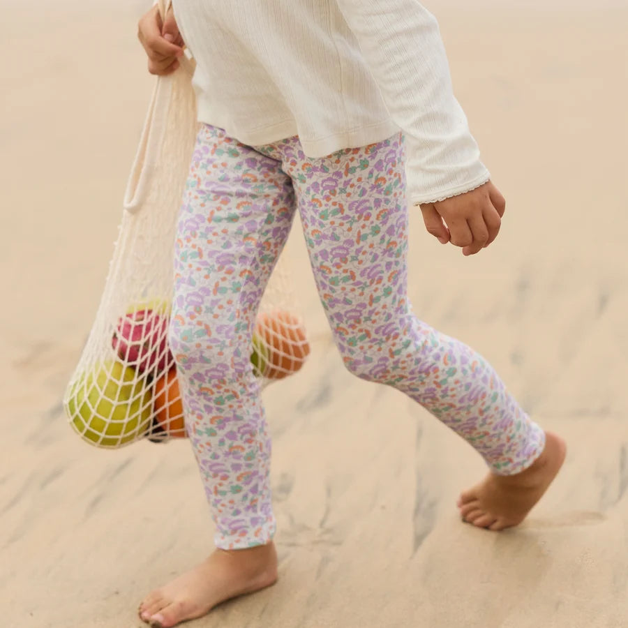Minnow Leggings-2 pack Cream/Orchid Floral