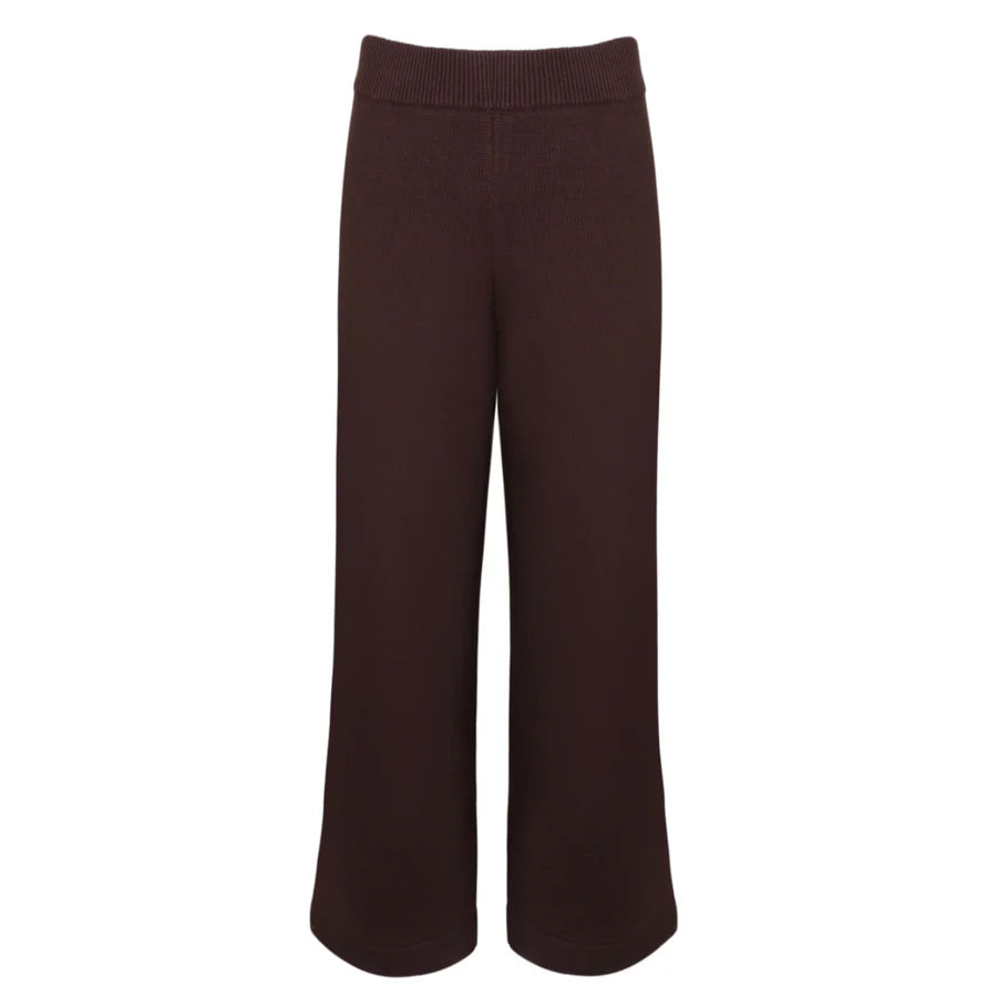 Minnow Women's Wide Leg Knit Pant In Brown