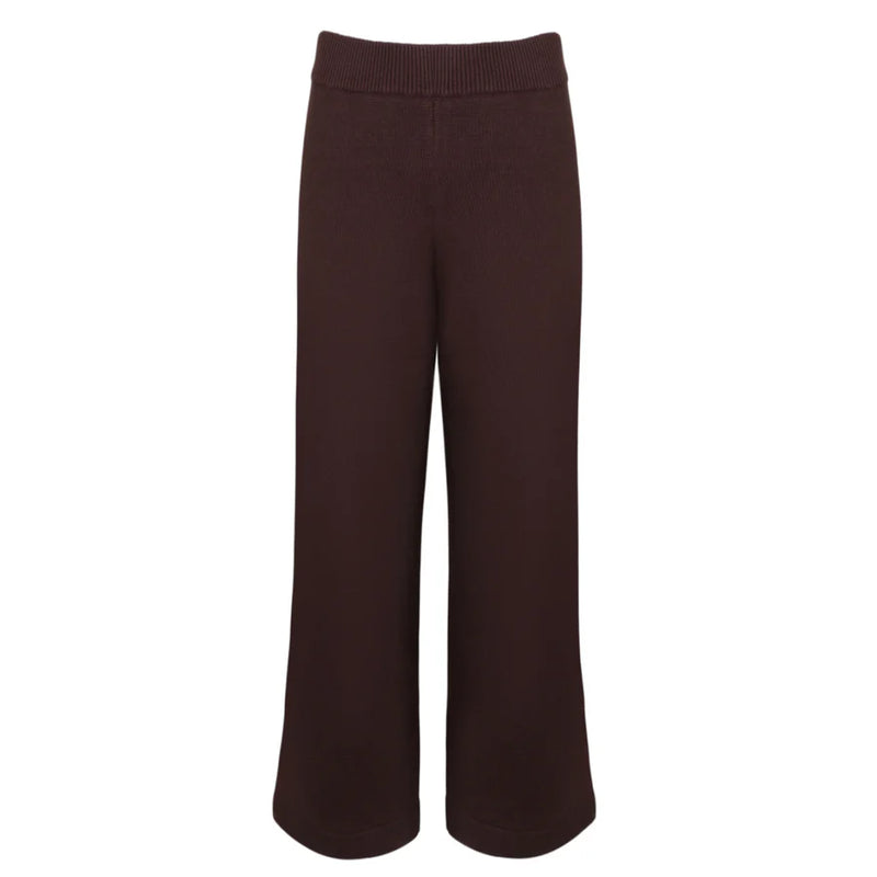 Minnow Women's Wide Leg Knit Pant In Brown