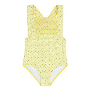 Minnow Diamond Smocked One Piece in Petite Fleur