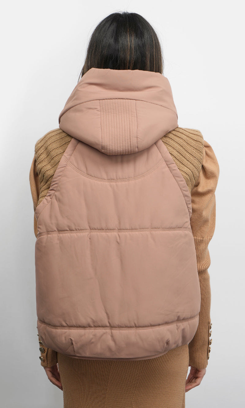 Greylin Douglas Ribbed Puffer Hooded Vest