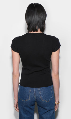 Vera Crew Neck Button Detailed Knit Top