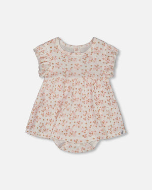 Deux par Deux Romper in Pink Ditsy Flowers