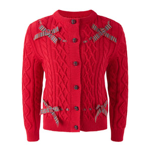 Rachel Riley Tartan Bow Cardigan