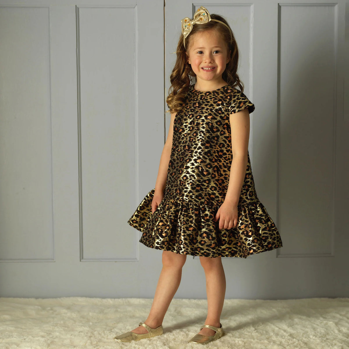Rachel Riley Leopard Damask Party Dress