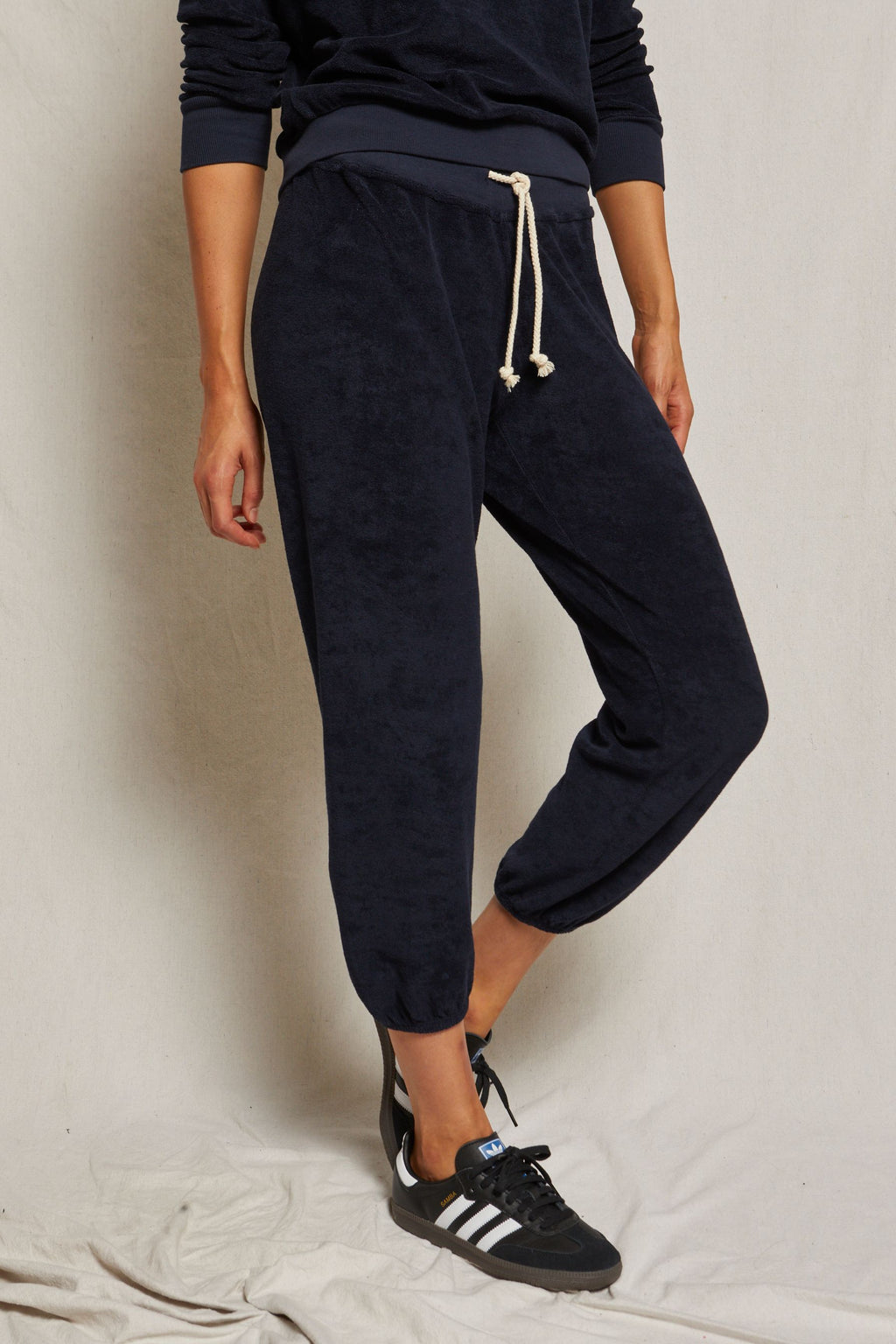perfectwhitetee Gogo Loop Terry Jogger in Navy