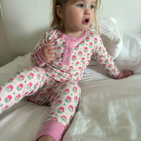 Joy Street Kids Henley Pajamas in Geranium