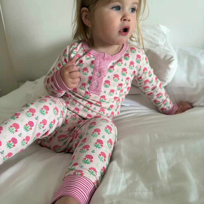 Joy Street Kids Henley Pajamas in Geranium