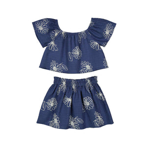 Mayoral Skirt Set in Blue Flower