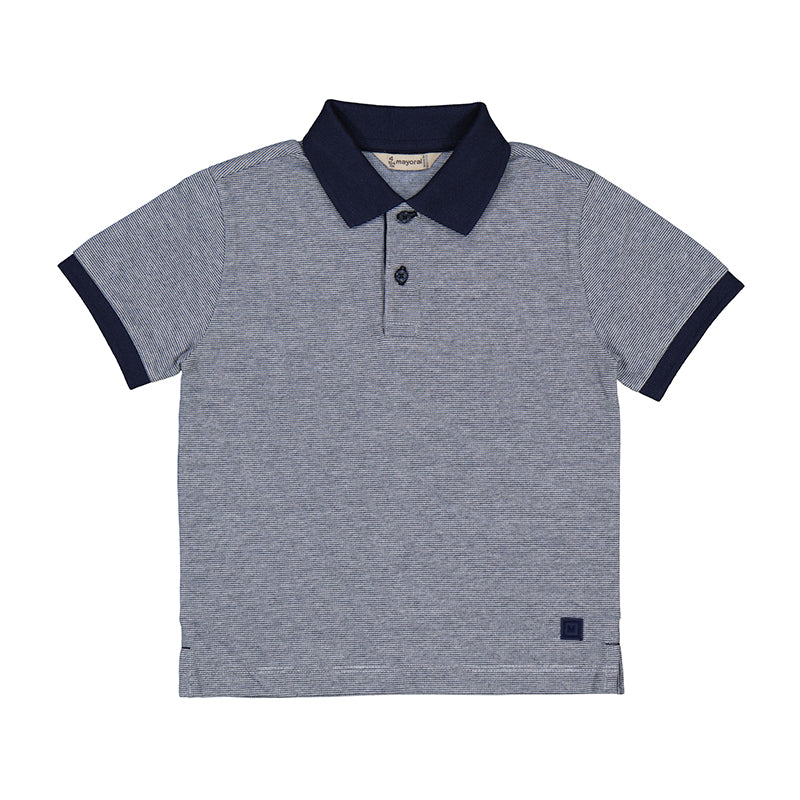 Mayoral Polo in Thin Navy Stripe