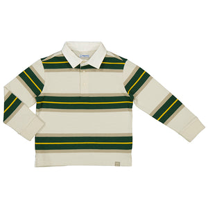 Mayoral Long Sleeve Stripe Polo in Alpine Green