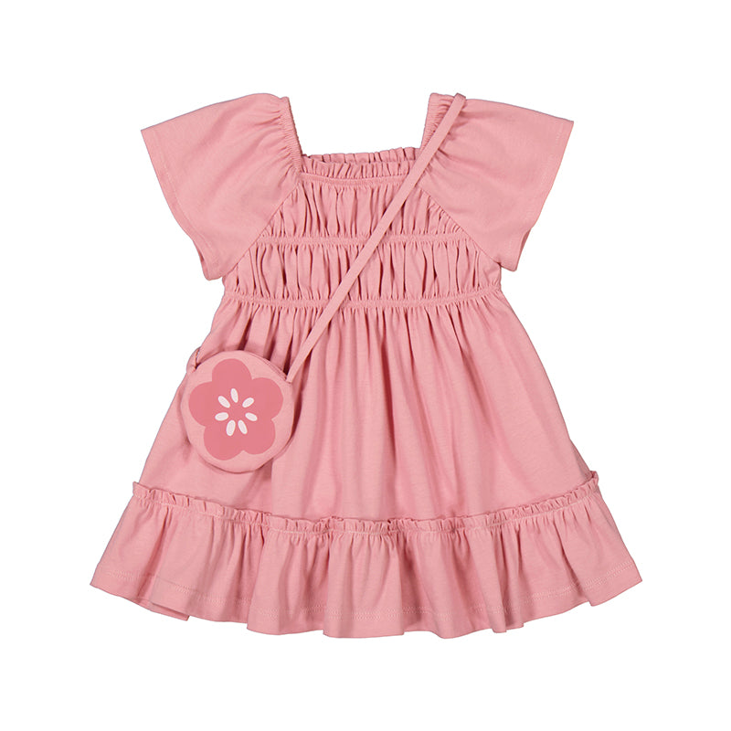 Mayoral Smocked Dress with Bag in Rose