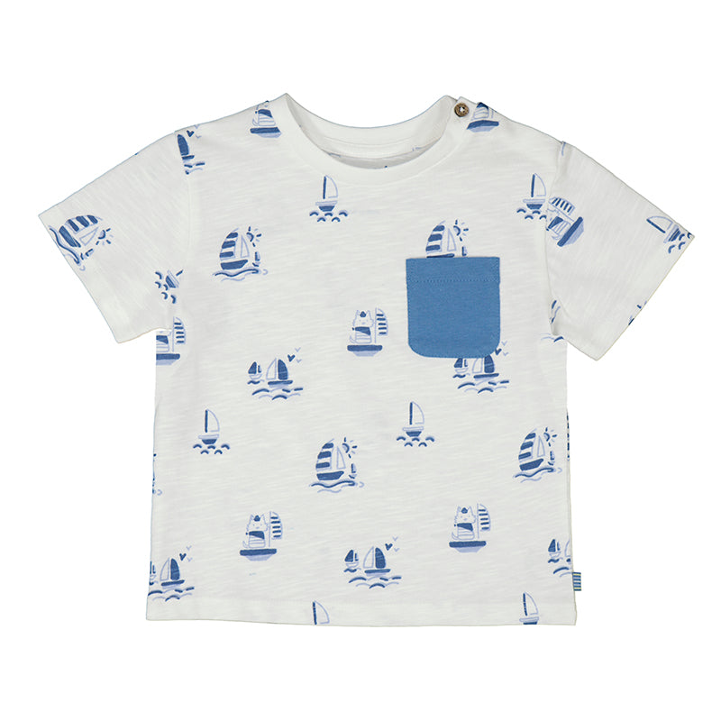 Mayoral Pocket Tee in Sailboats