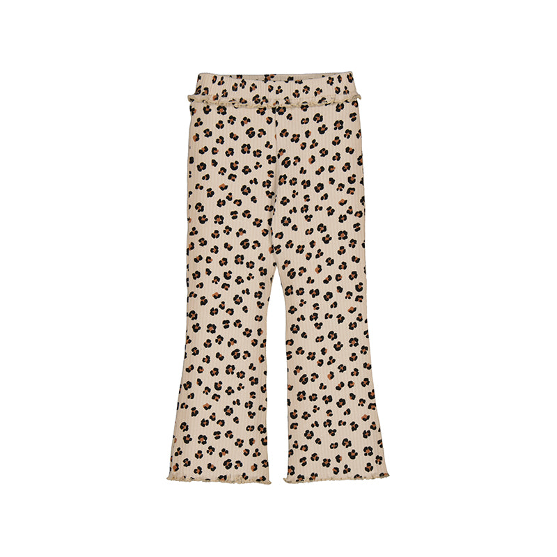 Mayoral Ribbed Flare Legging in Cheetah Print