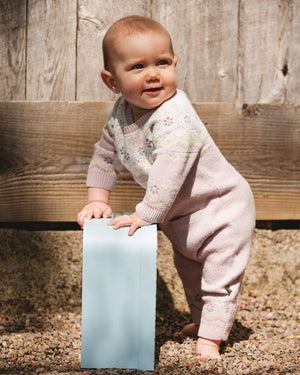 Deux Par Deux  Jacquard Knit Romper in Keepsake Lilac
