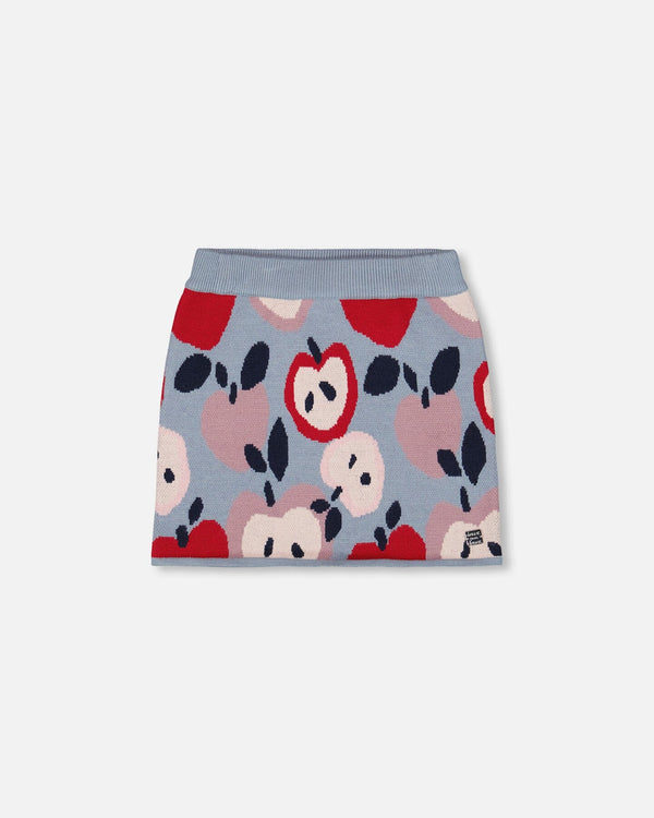 Deux Par Deux Sweater Skirt in Apple Heart Jacquard