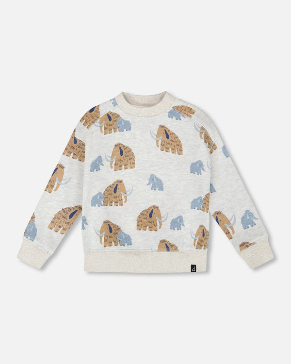 Deux Par Deux Fleece Sweatshirt in Mammoth Print