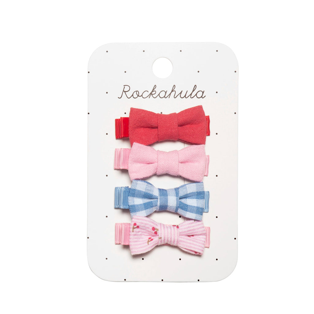 Rockahula Cherry Gingham Mini Bow Clips