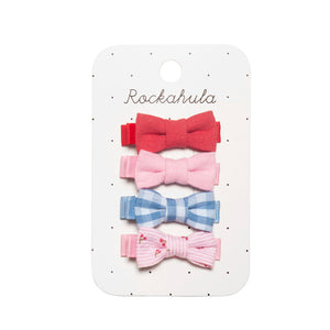 Rockahula Cherry Gingham Mini Bow Clips