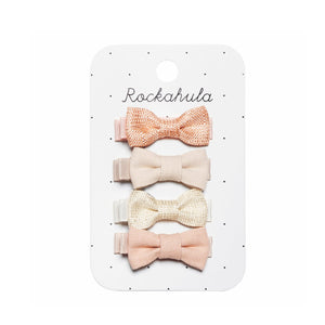 Rockahula Linen Mini Bow Clips