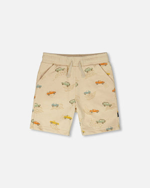 Deux Par Deux French Terry Shorts in Safari Jeeps