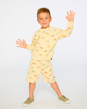 Deux Par Deux French Terry Sweatshirt in Safari Jeeps