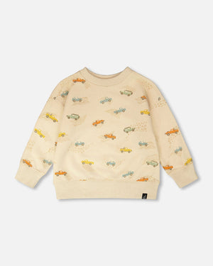 Deux Par Deux French Terry Sweatshirt in Safari Jeeps