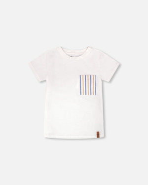 Deux Par Deux Pocket Tee in White