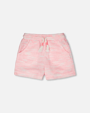 Deux Par Deux Jacquard Knit Short in Pink