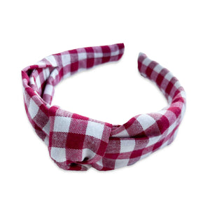 Eva's House Flannel Gingham Knotted Headband - Multiple Colors!