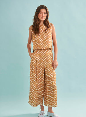 Hunter Bell Cunningham Pant in Coconut Sand Dot