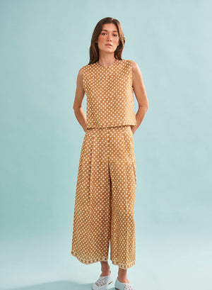 Hunter Bell Cunningham Pant in Coconut Sand Dot