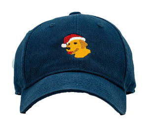 Harding Lane Kids Yellow Lab Santa on Navy Baseball Hat