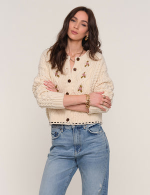 Heartloom Veda Cardigan in Ivory
