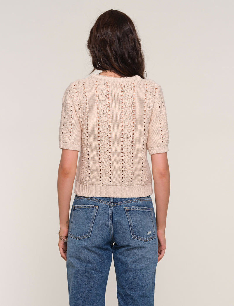 Heartloom Pointelle Bobbi Top in Ecru