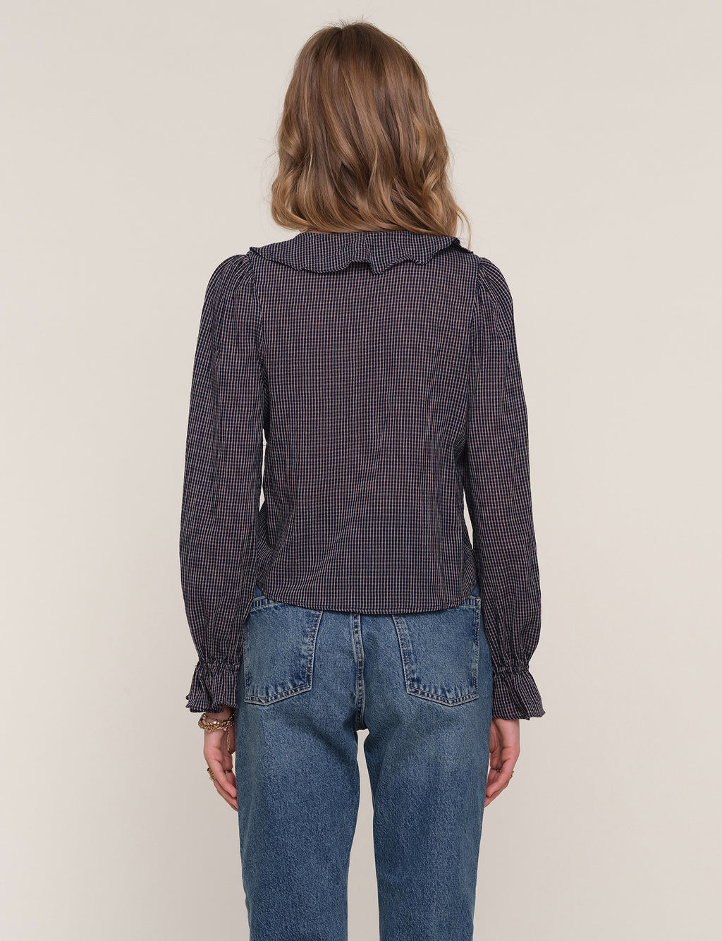 Heartloom Suri Ruffled Top in Indigo