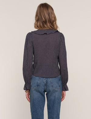 Heartloom Suri Ruffled Top in Indigo