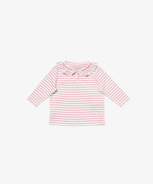 Oso & Me Hen Shirt in Rose Mini Stripe