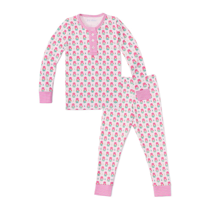 Joy Street Kids Henley Pajamas in Geranium